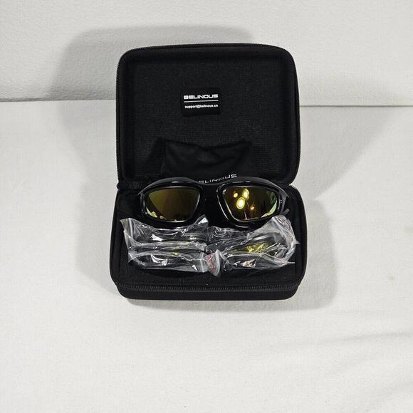 Belinous Polarized Motorcycle Glasses Sunglasses Goggles Interchangeable Lenses - Picture 4 of 11